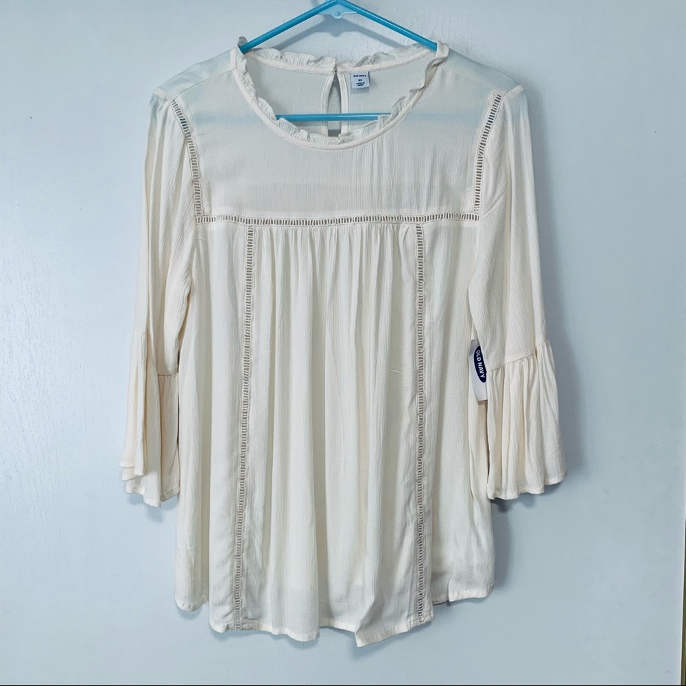 NWT OLD NAVY cream boho peasant blouse - Picture 9 of 13